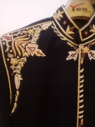 Medium size black sherwani