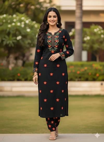 2 pcs embroidered dress