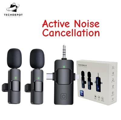 TechDepot K15 Dual Wireless Collar Mic with Active Noise Cancellation