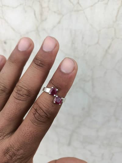 Silver Ring With Natural badahshan Afghanistan Ruby