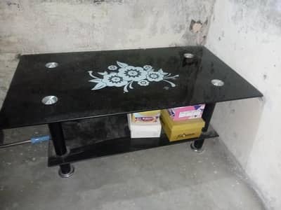 glass top center table