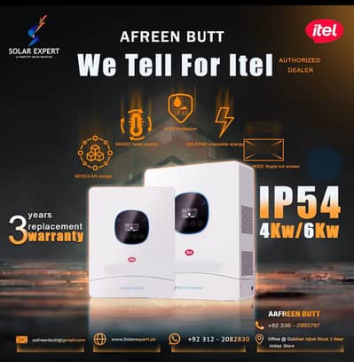 itel hybrid solar inverter 4/6 kw with  three years replacement
