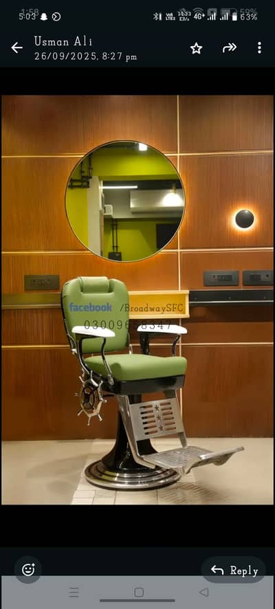 Barber chair/Cutting chair/ Shampoo unit/Trolly/Saloon Furniture.