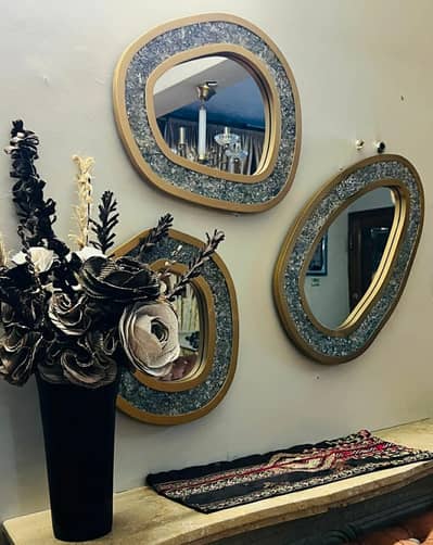 3Wooden aesthetic mirror.