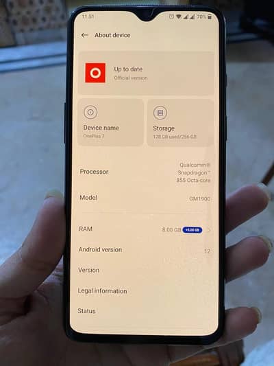 one plus 7 pta proved 10/10 condition 8/256  03214869959