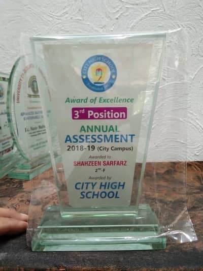 Glass and Acrylic Awards shields available in reasonable