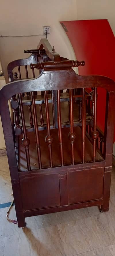 Baby Cot and swing  /  Portable Wooden Cradle – 99%