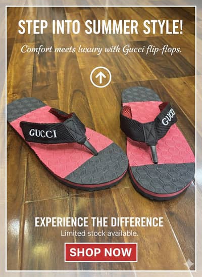 Premium GUCCI Inspired Two-Tone Geometric Comfort Flip-Flops