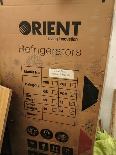 orient fridge brand new  urgent sale