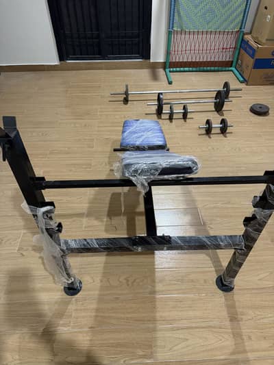 dumbells and bench press