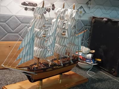 Antique Wooden Handcrafted Pirate Ship Model