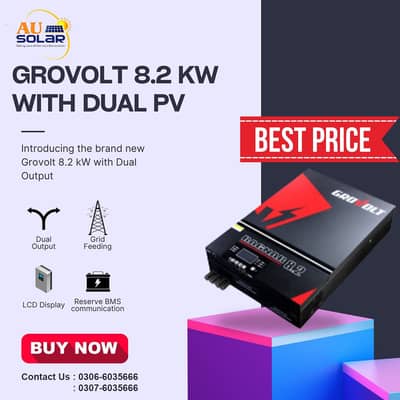 Grovolt Inverters | lithium Batteries | 8.2 KW | Crown | solis