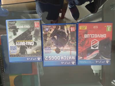 PS4 3 CDs available call of duty,Watch dogs 2,drveclub in only 4999rs.