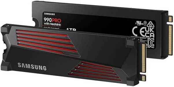 SAMSUNG 990 Pro with Heatsink 1 TB NVMe 2.0 M. 2 2280 Internal SSD . . .