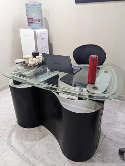 Modern Office Table with Glass Top
