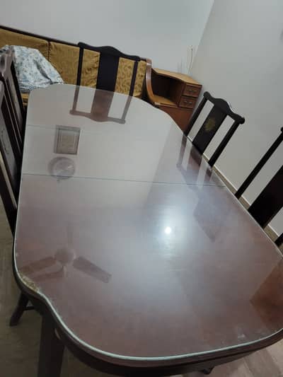 6 Chair Glass Top Extendable Dining Table