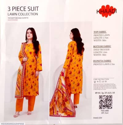 3 Pcs Women's Unstitched Digital print Suit