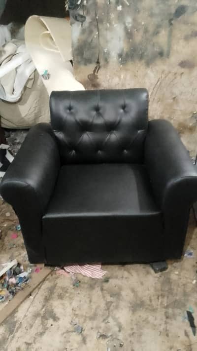 5 Seater Black Sofa Set – 3+1+1 (Brand New)