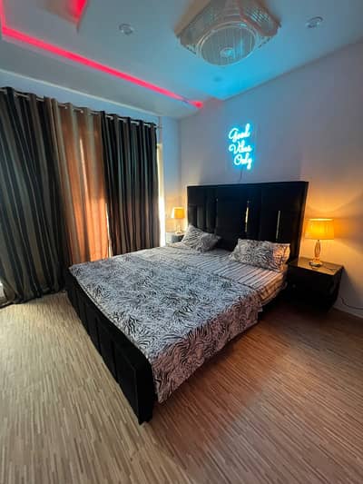 One Bed Fully Furnished Luxury Apartment Available For Rent in Rafi Block Near Clowk Tower Bahria Town Lahore