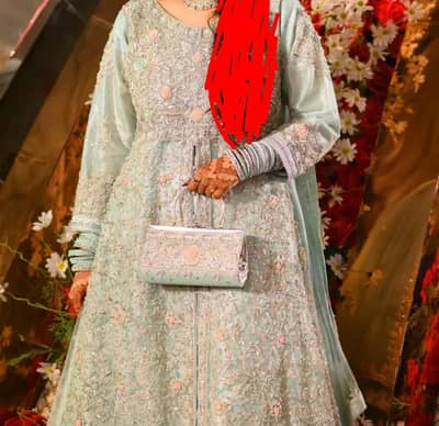 Bridal Dress with matching Clutch | Wedding Dress | Valima Maxi