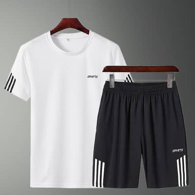 sports suit men's thin breathable casual t shirt short pants