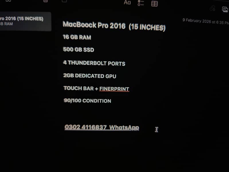 MacBook pro 2016 10
