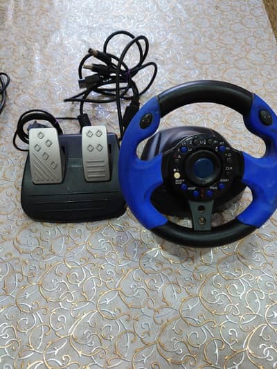 Gaming Racing Steering Wheel + Dual Pedals,, PC, console, real dri exp