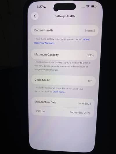 iPhone 15 Pro Max – 256GB – Non-PTA – 99% Battery Health