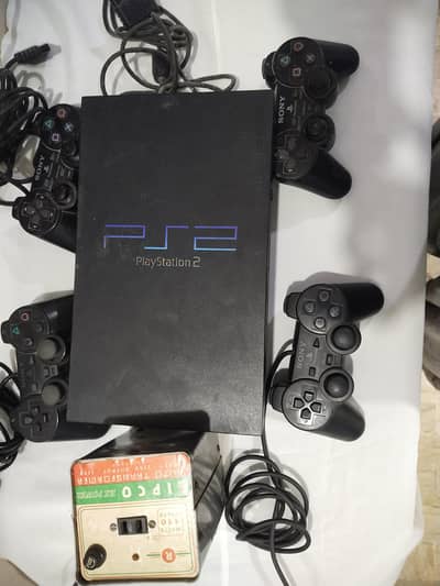 ps2 urgent sale with 4 controller
