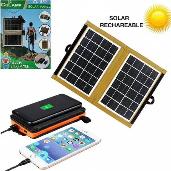 Portable Foldable Solar Panel Charger with USB Output 7.2W