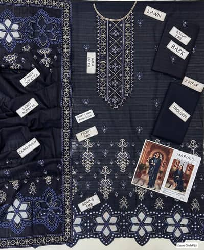 MARIA B 3PC BANA DORA LAWN PREMIUM QUALITY