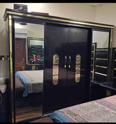 3 pc luxury bedroom set black color