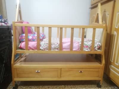 wooden baby cot