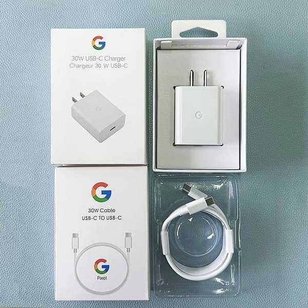 PACK OF 2 PCS Complete 30w Charger USA Original Google Pixel 30W USB-C Fast Charger Power Adapter (Model G9BR1) - Genuine & Rapid Charging for Pixel Devices Mobile & Other Accessories original Charger