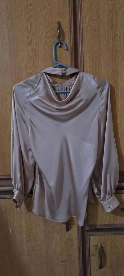 golden silk satin shirt
