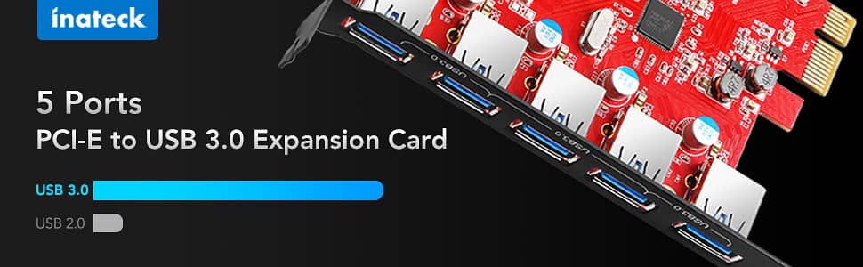 Inateck PCIe to USB 3.0 (5 Ports) PCI Express Card