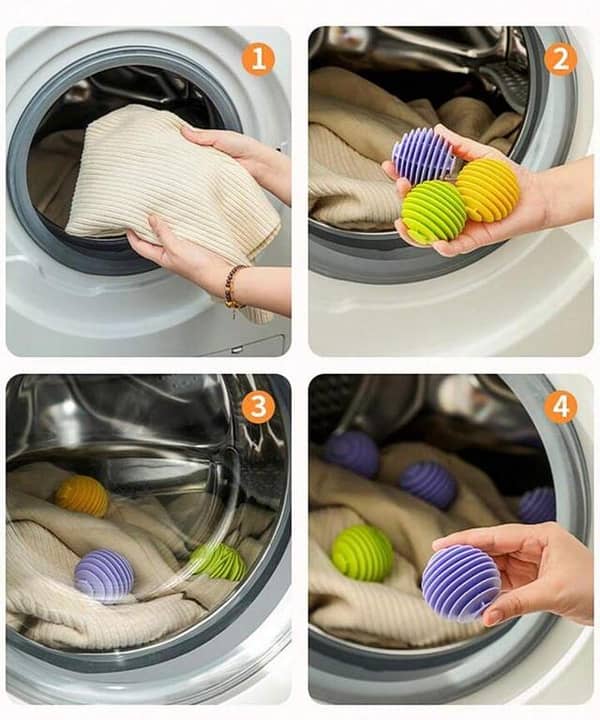 4 Pcs Laundry Ball Reusable Washing Machine Laundry Ball Magic Clothes Dryer Ball Pet Hair Remover for Clothes Cat Hair Catcher for Washing Machine