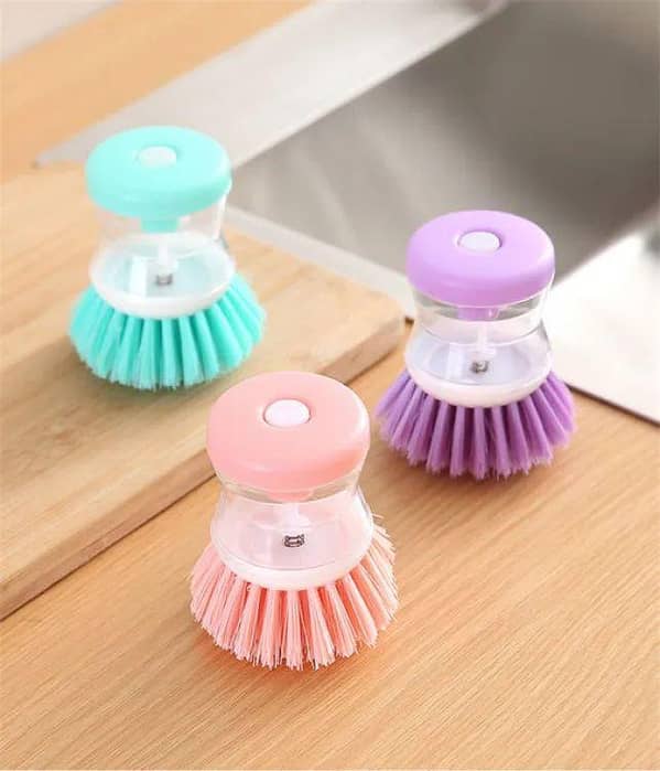 Scrub Kitchen Handheld Dish Brush with Built-in Soap Dispenser