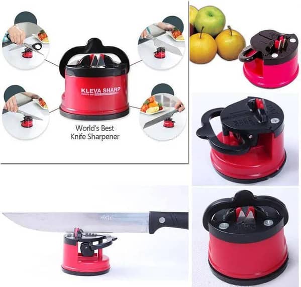 Kitchen Knife Sharpener with Non Slip Suction Cup Professional Two Stage Tungsten Carbide Kitchen Knife Sharpener Tool