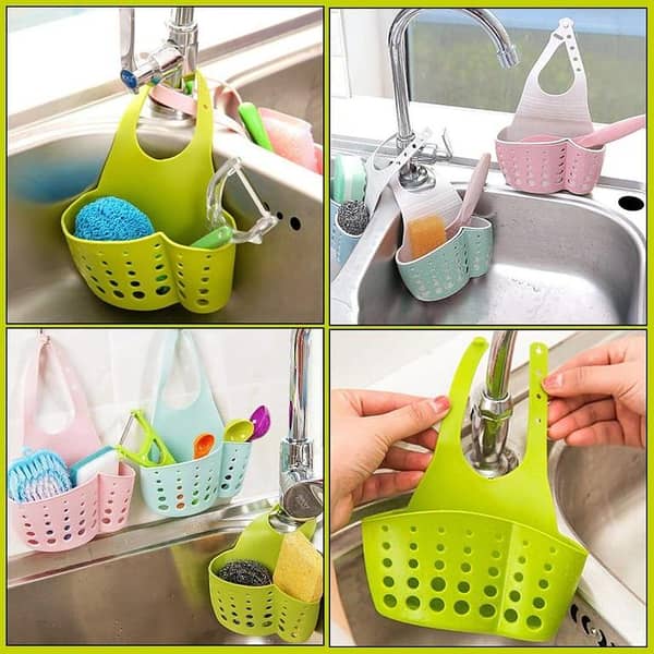 Sink Basket and Drain Rack for Kitchen/Sink Corner, Holds Soap, Sponge, Rag, and Dishcloth