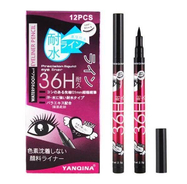 YANQINA Black Waterproof Eyeliner Pencil for Precise, Long-Lasting Definition