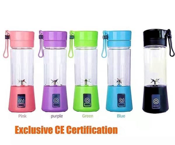 Juicer Blender with 6 Blades, USB Portable 380ml Mini Fruit Bottle