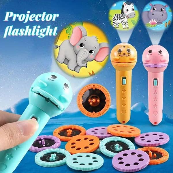 Flashlight Projector Toy with 8 Projection Styles and 24 Images