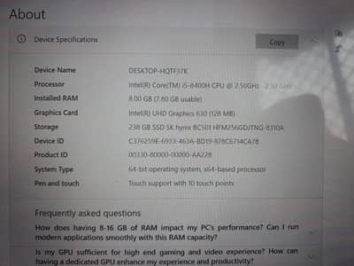 Dell Latitude 5491 [ i5 8th generation ] 8-250 GB  with touch screen.