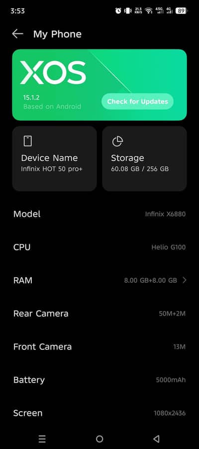Infinix hot 50 pro plus 8/256