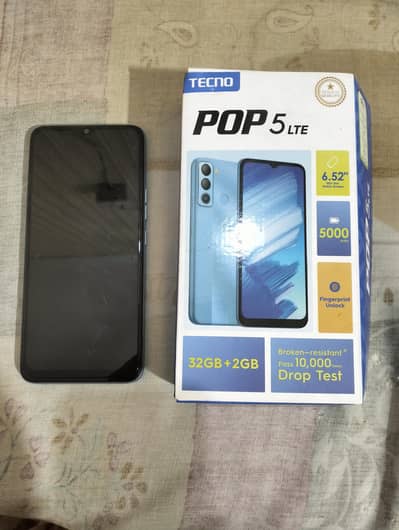 tecno pop 5 lite all ok good condition  2/32 with box
