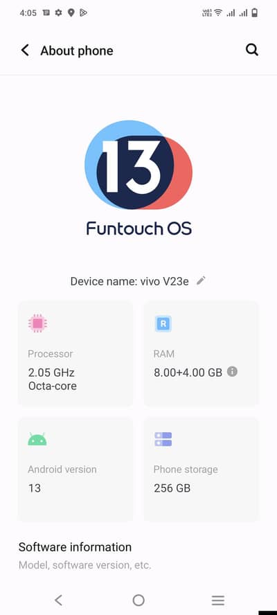 vivo v23e 8+4/256gb complete box finger working