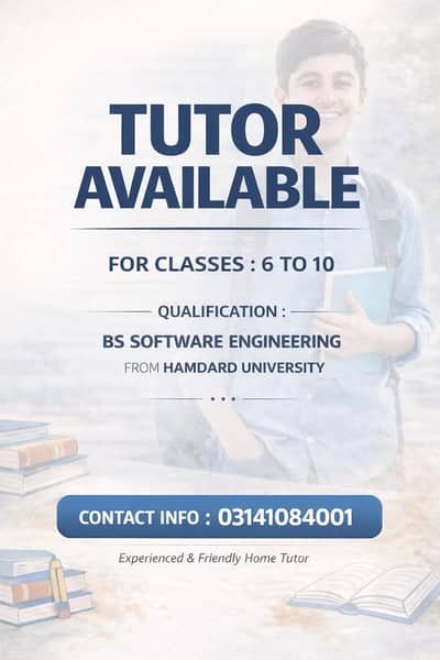 TUTOR AVAILABLE IN NAZIMABAD!!!