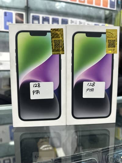 Apple iphone 14 128GB Pta Approved Box pack Non Active Black color