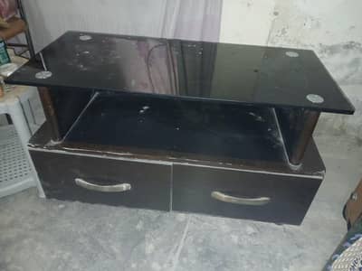 Glass Top Wooden Table with 2 drawers for sale decoration table